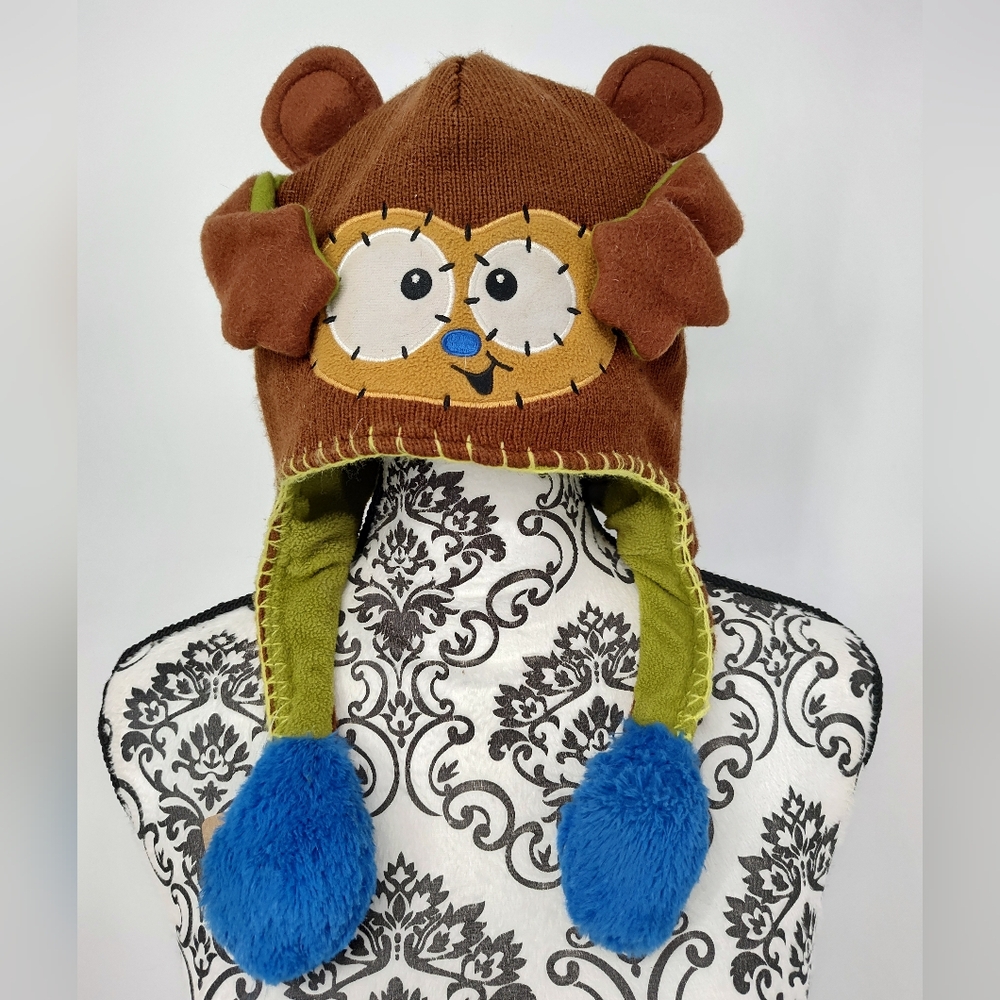 Flipeez Adorable Brown Green Blue Animal Kids Hat Moving Arms